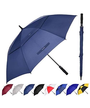 BARAIDA Golf Umbrella Large 62/68/72 Inch, Extra Large Oversize Double Canopy Vented Windproof Waterproof Umbrella, Automatic Open Golf Umbrella for Men and Women and Family Navy Blue 62 in