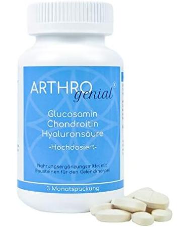 Buy ARTHRO genial - High Dose Glucosamine Chondroitin Hyaluronic Acid (180 Tablets 1500 mg) Without Magnesium Stearate - Premium Joint Support Supplement - International Shipping Available - Buy Online on GoSupps.com