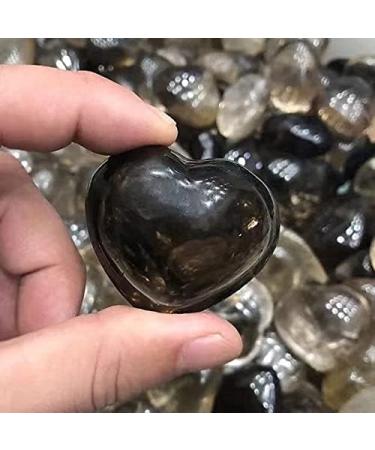 4pc 40mm Natural Crystal Stones Heart Smoky Quartz Carved Ornaments Ornaments Chakra Reiki Balancing - Buy Online on GoSupps.com