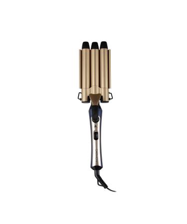 Carmen Twilight C81135BC Triple Barrel Mermaid Hair Waver with Temperature Settings and 3 x 22mm Ceramic Coated Barrels Blue and Champagne Gold