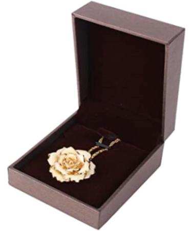 WIPPWER Gold Dipped White Rose Pendant Necklace - Perfect Valentine & Mother Day Gift for Women - Buy Online on GoSupps.com
