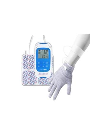 TensCare Perfect TENS - Clinically Proven TENS Device for Pain Relief of The Back Hip Leg Arm Aswell as Arthritis and Sciatica. Includes Glove for Arthritis in The Hand and Reduce Swelling. Perfect TENS & Medium Glove