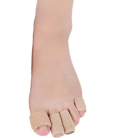 Minkissy Gel Tube Protector for Calluses, Corns, Blisters - Nylon Khaki Toe/Finger Sleeves for Pain Relief and Ingrown Nails - Buy Online on GoSupps.com