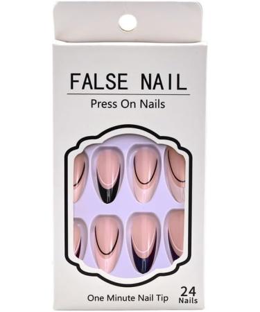 24Pcs Press on Nails Short French Tips Fake Nails Acrylic Square False Nails Summer Reusable Artificial Almond Nails for Women and Girls - Buy Online on GoSupps.com