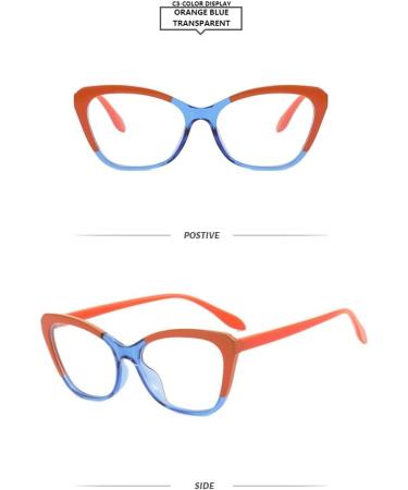 Buy SERONI TR90 Cat Eye Blue Light Blocking Glasses - Stylish Orange-Blue Anti UV Glasses for Men & Women | 56mm Reading & Computer Glasses - Buy Online on GoSupps.com