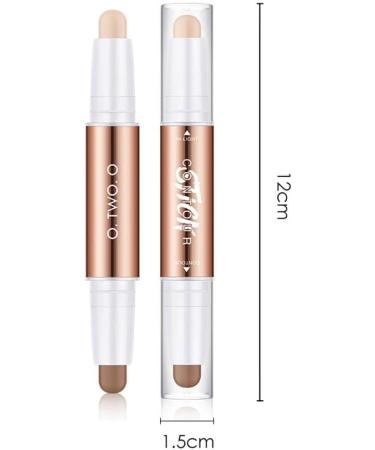 jojomis Highlighters Stick Double-Head Makeup Concealer Contouring Cream Set Face Highlighters Sticks - White+ Light coffee - Buy Online on GoSupps.com