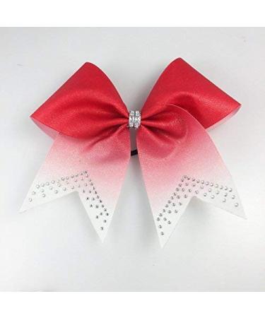 Red Glitter Ombre Cheer Bow - Cheer Bows Red - Cheer Bows Cheap - Glitter Cheer Bows - Cheer Bows with Rhinestones - Cheerleading Gift