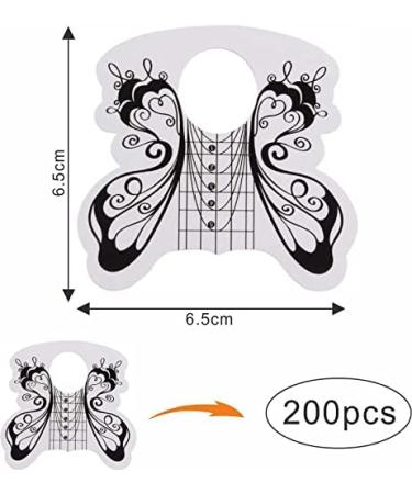 BeautyLeader 200 Pcs Nail Form Guide Acrylic Tip Extension Forms | Manicure Tool for Long Acrylic Nails | Black and White Sticker Roll - Buy Online on GoSupps.com