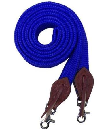 Showman 8' Flat Cotton Roping/Barrel Reins w/ Scissor Snap, Royal Blue - Buy Online on GoSupps.com