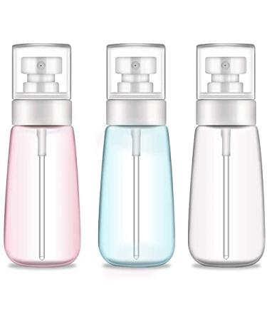 Spray Bottle Travel Size,3Pcs 100ml/3oz Fine Mist Hairspray Bottle for Essential Oils, Empty Airless Makeup Face Spray Bottle Clear Refillable Travel Containers for Cosmetic Skincare Perfume
