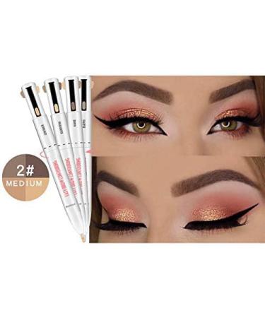 4-In-1 Brow Contour & Highlight Pen 4 In 1 Brow Contour And Highlighter Pen Waterproof Rotating Eyebrow Pencil Eye Makeup Long Lasting (02# Medium) - Buy Online on GoSupps.com