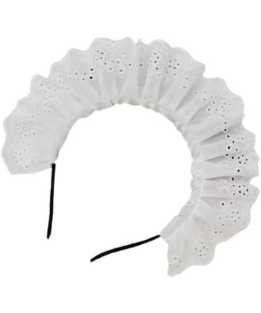 hgnxa Cosplay Maid Hair Hoop Women Elegant Pleated Lace Makeup Headbands for Girl Stage Halloween Performances Headpieces Cotton embroidery - Buy Online on GoSupps.com