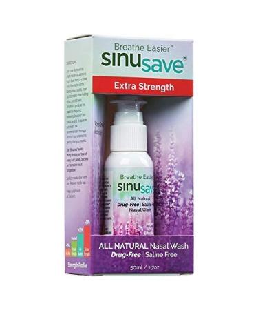 Sinusave Extra Strength / All-Natural Drug Free Nasal Wash & Allergy Spray / Sinus Spray for Fast Relief from Nasal Congestion / 1.7 FL OZ - 70% More Sprays as Other Leading Brands!