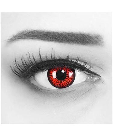 Buy Meralens Red Crazy Fun Demon Year Contact Lenses - Top Quality for Carnival | Free Lens Containers Included - Buy Online on GoSupps.com