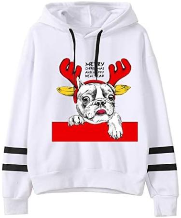 Bigfanshu Womans Tops Fashion Casual Loose Long Sleeve Striped Print Sweatshirt White - Buy Online on GoSupps.com