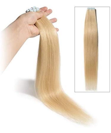 Buy Silk-Co Tape Extensions | 30cm Remy Real Hair | 20 Tresses x 4cm | #613 Bleached Blonde | International Shipping - Buy Online on GoSupps.com