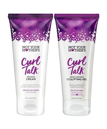 Not Your Mother's Curl Talk Frizz Control Sculpting Gel and Defining Cream (2-Pack) - Formulated with Rice Curl Complex - For All Curly Hair Types (6oz, 2-Pack) 6 Fl Oz (Pack of 2)