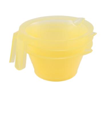 TOPBATHY Bol Teinture Capillaire et Bol M langeur 3 Pi ces Plastique Jaune Taille Moyenne pour Coloration Cheveux Maison et Salon Professionnel