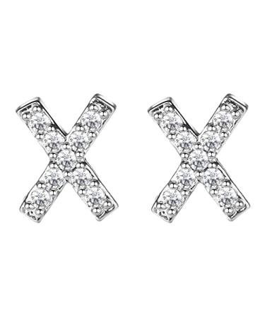 26 Earrings Earrings Girls Initial for Women Fashion Alphabet Simulated Faux Diamond Stud Earrings for