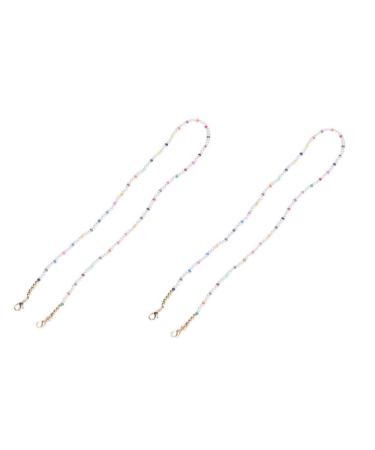JECOMPRIS 2pcs mask glasses hanging chain shot glasses non-slip pearl chain lanyard child