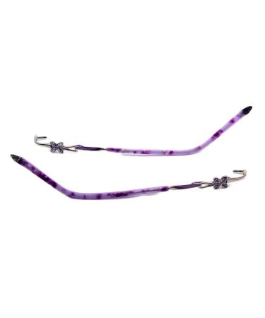 Rijpex glasses bone ear hook holder 1 pair of glasses replacement iron arms metal-glasses repair parts brackets for borderless one-hole glasses purple