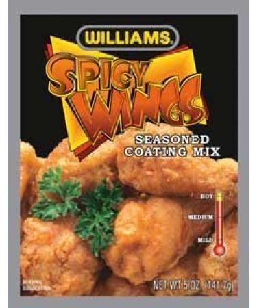 Williams Spicy Wings Hot Seasoned Coating Mix 5 ounces each (Pack of 6)
