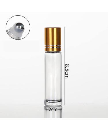 6 Pcs 10ml Clear Glass Essential Oil Roller Bottles - Refillable Perfume Sample Bottles with Stainless Steel Roller Balls & Plastic Funnel - Ideal for DIY Fragrances - Buy Online on GoSupps.com
