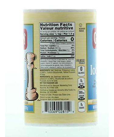 Gefen Iodized Salt 26oz (2 Pack - 3.25 Pounds) Easy Pour Canister | USA Product | Kosher Certified - Buy Online on GoSupps.com