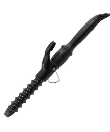 Spiral Curling Iron 32mm/1.25 Inch Hair Curler Waver 1 1/4 Inch Spiral Curling Wand for Long/Medium Hair LCD Display Electric Beach Waving Hair Curler Iron Dual Voltage 32mm-black