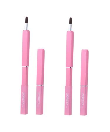 FRCOLOR 2pcs Makeup Tools Make up Tools Liquid Makeup Brush Grooming Tools Liquid Cosmetics Brush Portable Makeup Brush Flexible Lip Brush With Cover Applicator Beauty Tools Lipstick Brush