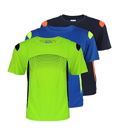 UV Sun Protection Sport T Shirts for Men Short Sleeve Athletic Tennis Tee 105navy/Yellow/Blue 3X-Large