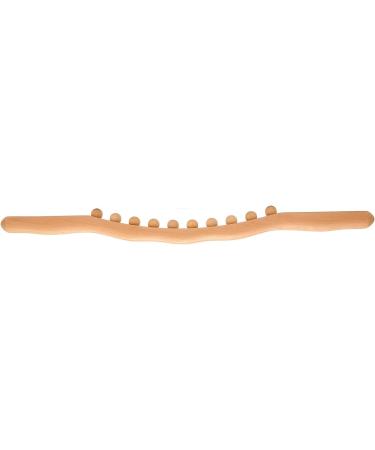 Beech Wood 60cm Massage Roller with Wavy Handle & 10 Points for Back and Whole Body Relaxation | International Shipping Available - Buy Online on GoSupps.com