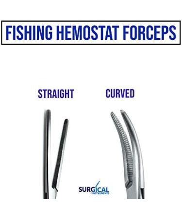 Pair of Fishing Forceps, Straight and Curved, Stainless Steel - Ideal Fishing  Pliers for Any Fishing Tackle Kit