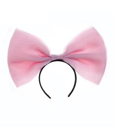 TQUXNGA Elegant wknot Hairband Delicate Decoration Hairpin Oversized w Knot Headband Ornament Headwear for Women and Girls Pink