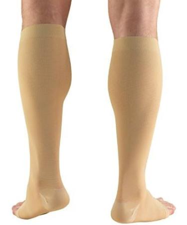 Truform Compression Knee High Stockings 20-30 mmHg Open Toe Beige - Medium Short 2 Count | International Shipping - Buy Online on GoSupps.com