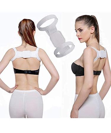 Posture Corrector Adjustable Clavicle Men Woemen Upper Back Brace Shoulder Lumbar Support Belt Corset (Black S) Better life Slimming White XL