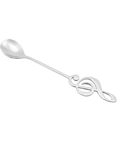 Guitar Coffee Spoons Musical Note Spoons Stainless Steel Dessert Spoon Musical Note Coffee Drinking Stirring Spoons (Silver) - Buy Online on GoSupps.com