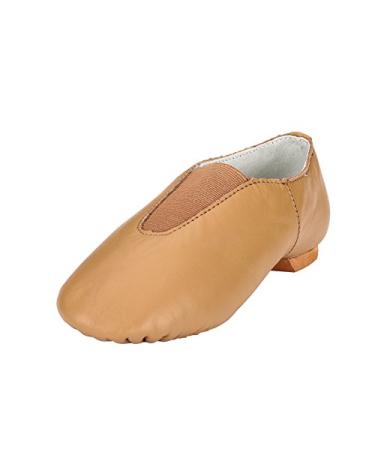 MSMAX Unisex Slip on Jazz Shoes Ballet Dancing Performance Flats for Girls and Boys 8 Toddler Brown
