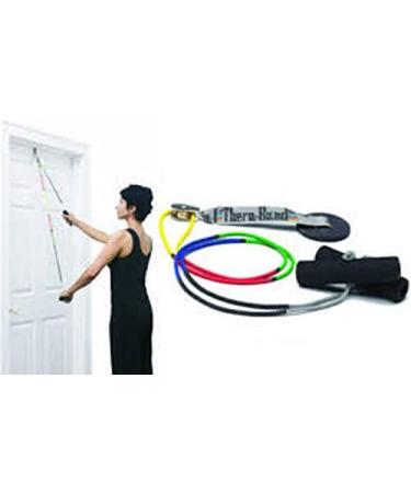 TheraBand Overhead Shoulder Pulley for Physical Therapy - Over the Door Pulley with Foam Handles - Color Coded Rope for Range of Motion - Rehabilitation Therapy System - Buy Online on GoSupps.com