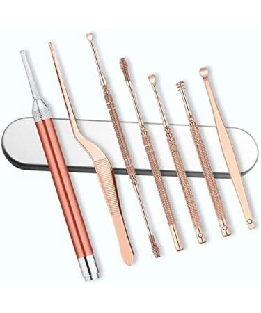 SEASD 7pcs Stainless Steel LED Ear Wax Removal Kit - Ear Cleaner Spoon Set for Gentle Ear Care - Buy Online on GoSupps.com