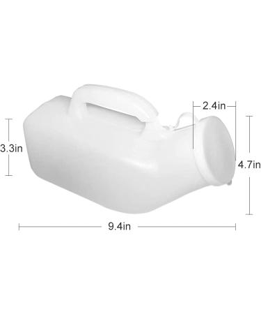 Thick Firm Male Urinal Urine Bottle with Lid for Child Boy Old Man 1200 ML (White) Pack of 2 Happy - Buy Online on GoSupps.com