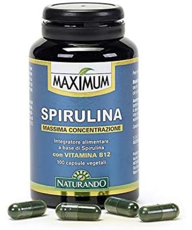  Naturando Naturando Maximum Spirulina - Natural Dietary Supplement with Seaweed Spirulinas and Vitamin B12 100 Vegetable Capsules - Buy Online on GoSupps.com