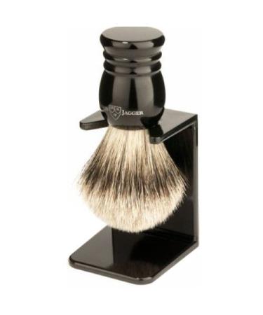 Edwin Jagger Super Badger Badger Shaving Brush with Drip Stand Imitation Ebony Small - Buy Online on GoSupps.com