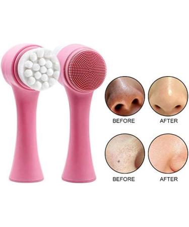 2 in 1 Portable Facial Cleaning Brush - Dual sided Silicone Scrubber for Deep Pore Exfoliation and Makeup Massaging - Waterproof Face Wash Brush (Blue) - Buy Online on GoSupps.com