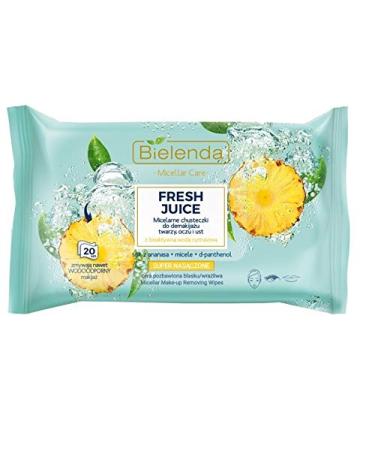 Bielenda Fresh Juice Micellar Wipes for MakeUp Removing Illuminating with Pineapple Extract 20 pcs