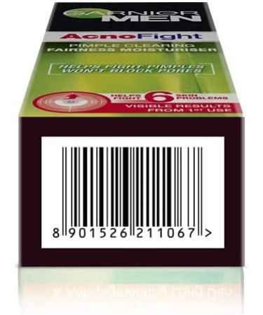 Garnier Men Acno Fight Pimple Clearing Whitening Cream Helps Fight 6 Skin Problems 45 Gram - Buy Online on GoSupps.com
