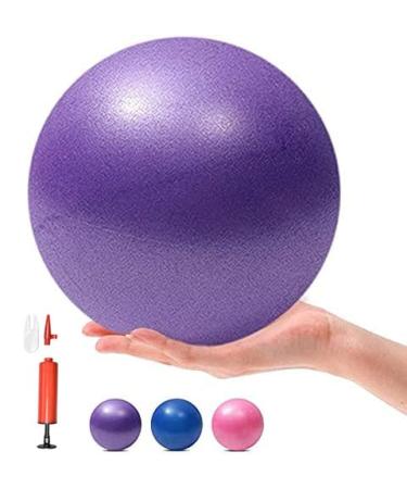 MOMPLUS 6 Inch Exercise Pilates Mini Yoga Balls Barre Small Bender for Home Stability Squishy Training Physical Therapy Improves Balance with Pump Purple 6 Inch