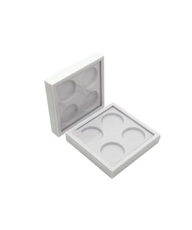 Angoily 2pcs 4 Eyeshadow Aluminum Tin Jars Magnetic Lipstick Case Makeup Palette Cosmetic Makeup Powder 1 count (Pack of 1) White