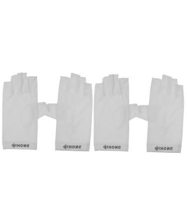 Beaupretty 2 Pairs Uv Gloves Uv Protection Manicure Gloves Nail Gel Gloves for Uv Protection Uv Protection Gloves Gel Nail Gloves Uv Protection Women's Cool Gloves Fabric White Anti-uv