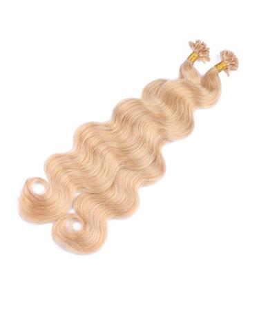 Shop Premium Keratin Bonding Wavy Hair Extensions #18 Natural Blonde - 50cm 100 Strands 100% Remy Quality - Buy Online on GoSupps.com